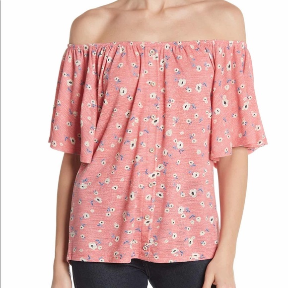 Democracy Tops - Democracy off the shoulder floral top M